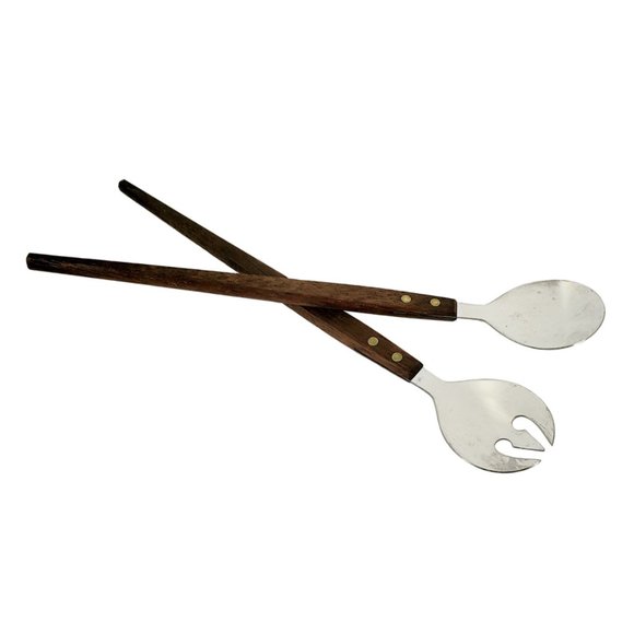 VTG Rostfrei Style Salad Serving Set Fork Spoon MCM Modern Scandinavian Dining - Picture 1 of 4